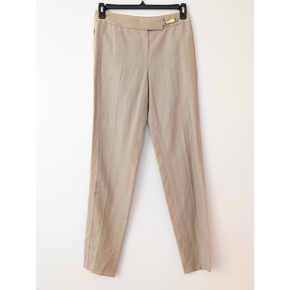 Escada Tan Wool Linen blend trouser pants size 36